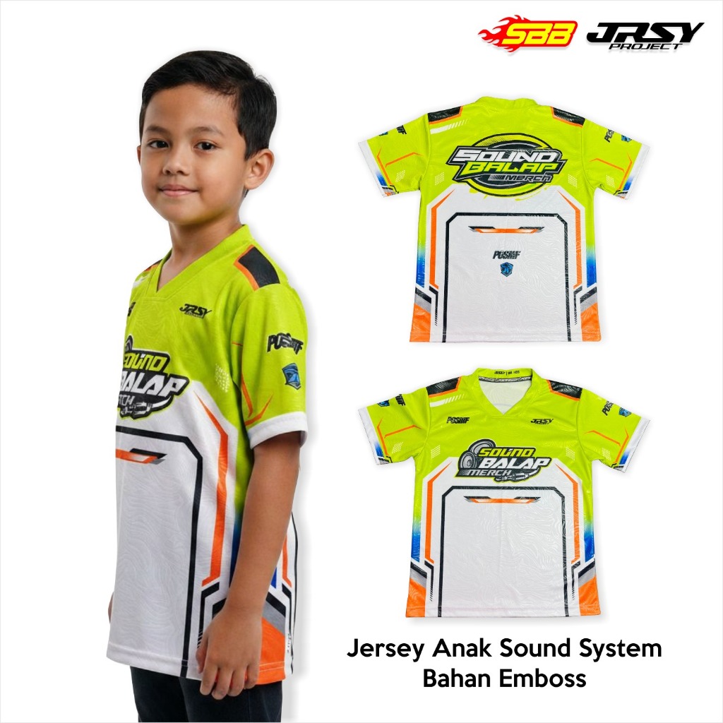 Jersey Sound System Anak Printing Bahan Emboss Full Printing Pria Sound Balap Blitar