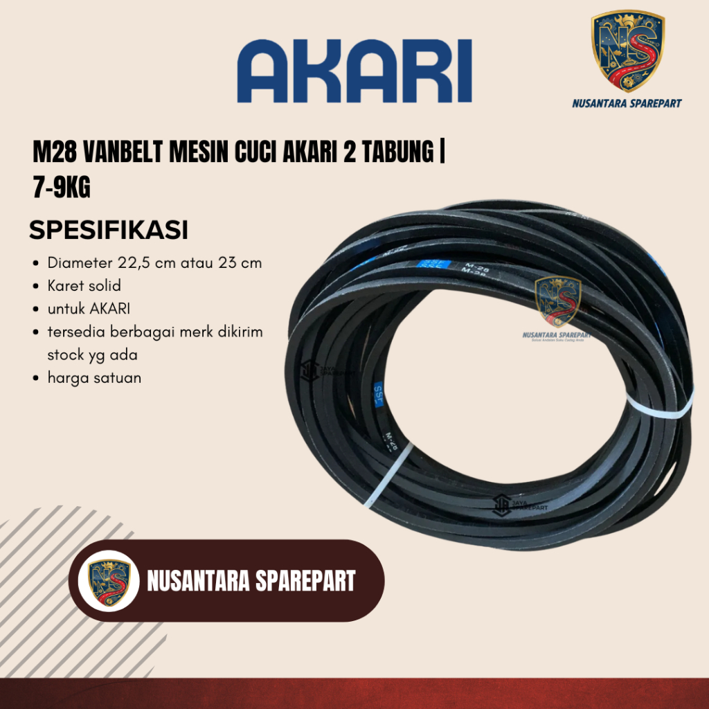 Vanbelt Tali Gearbox Mesin Cuci Akari 2 Tabung | Fanbelt Mesin Cuci 2 Tabung