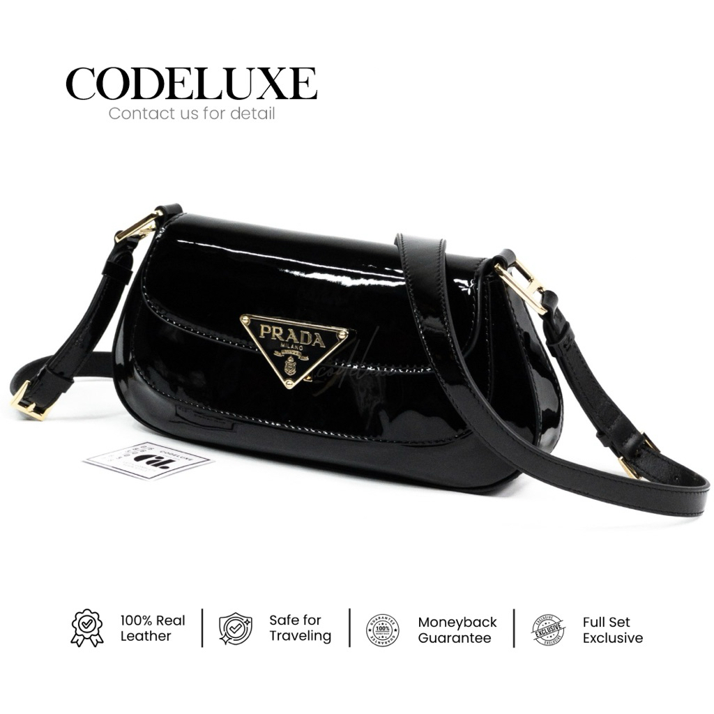 [CODELUXE] Shoulder Bag Brushed Leather Black GHW