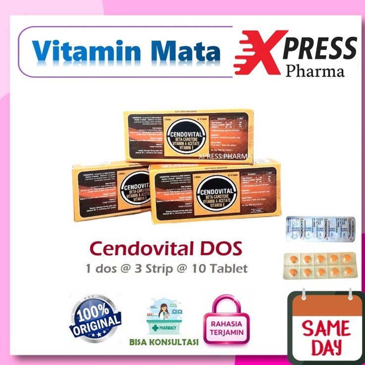 XPRESS ! DOS Cendovital isi 3 strip @ 10 tablet Vitamin Mata Cendo Vital Kaplet Cendofital Fital Vis