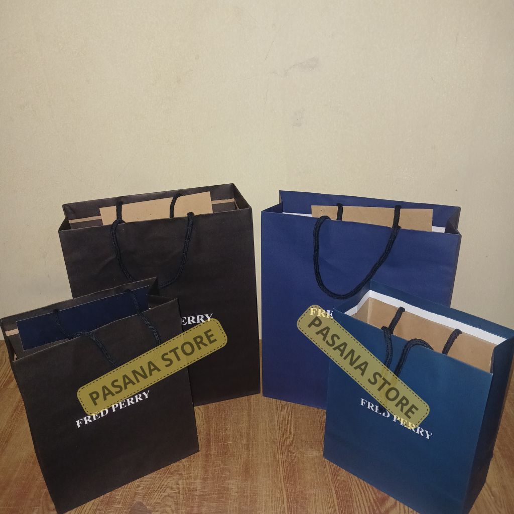 Paper bag fred perry tas kado hadiah hampers
