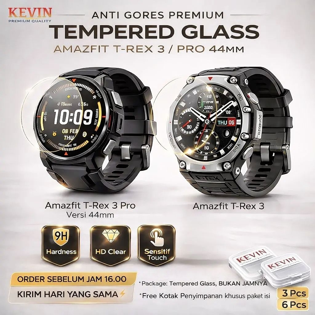 Anti Gores Amazfit T-Rex T Rex TRex 3 Pro 44mm - Tempered Glass Kaca Screen Guard Pelindung Layar