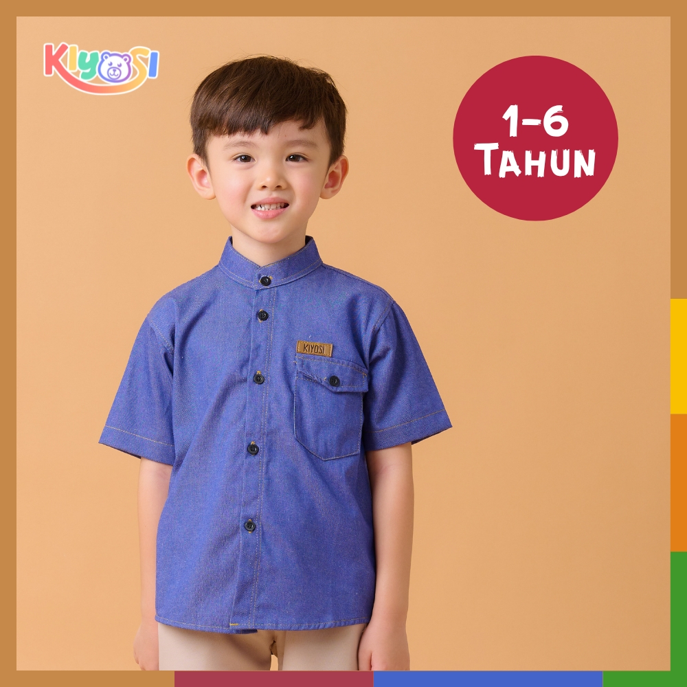 KIYOSI Kemeja Anak Jeans Laki-Laki Lengan Pendek Best Seller Kekinian Usia 1 Sampai 6 Tahun