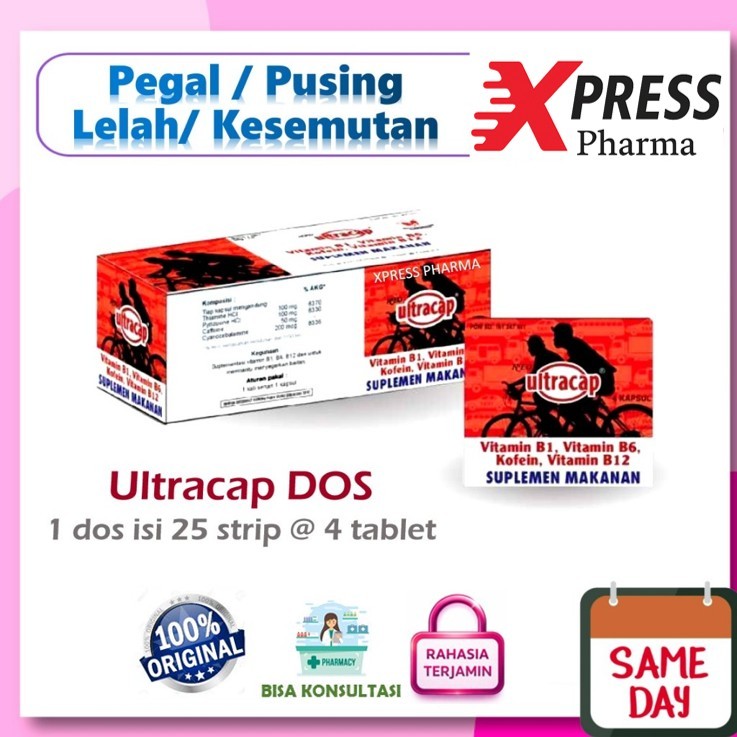 XPRESS  DOS UltraCAP Linu Capek Vitamin Saraf Kofein Kopi Neo Ultrakap Dus Box Boks