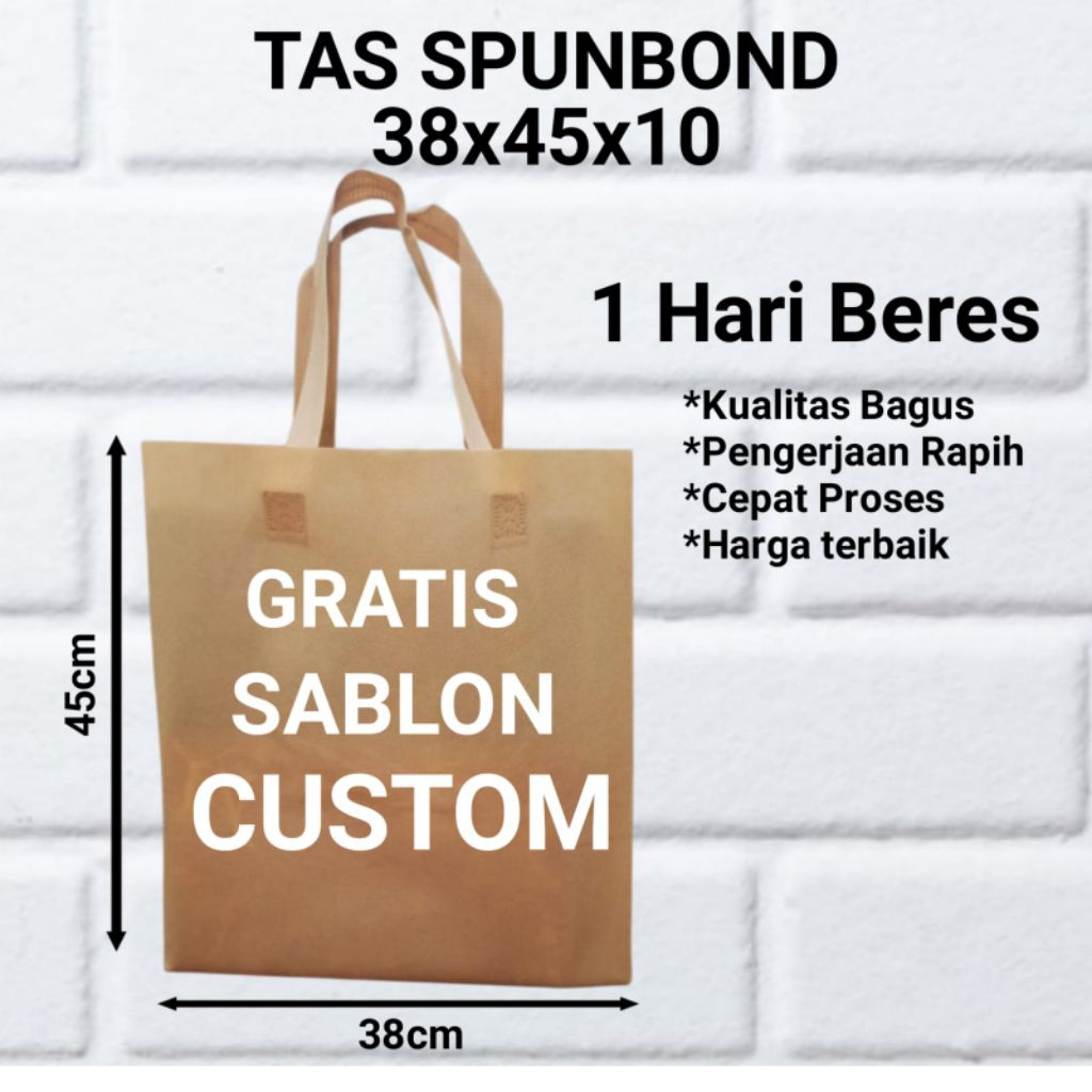 Tasspunbond ukuran 38x45x10 sablon