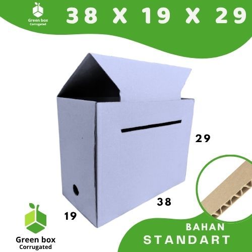 Box Arsip Standart 38x19x29 Putih Polos Kardus File Packing/filebox/arsipbox/ box Dokumen Rahasia