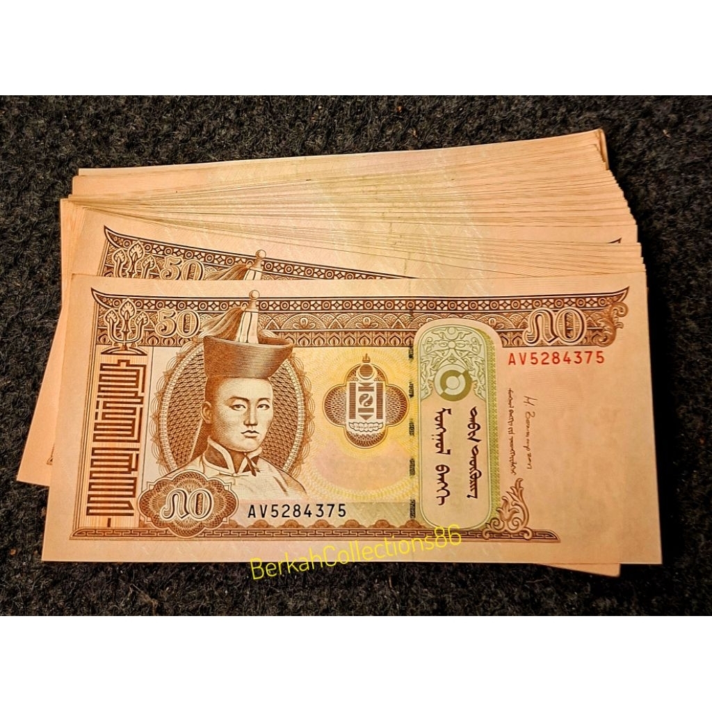 uang asing 50 tugrik mongolia gress