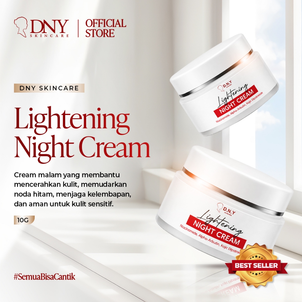DNY Skincare Lightening Night Cream - Membantu mencerahkan dan melembabkan kulit sensitif malam hari