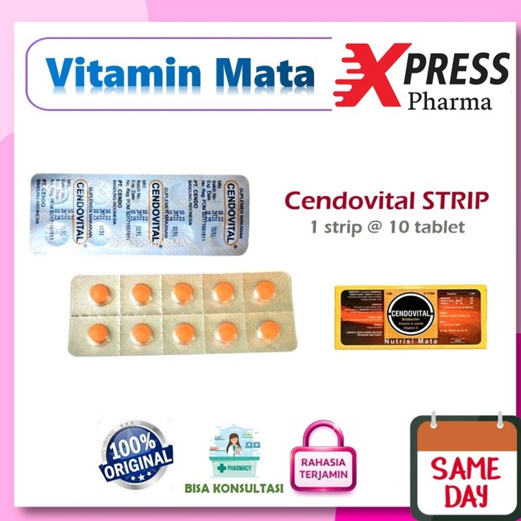 XPRESS  STRIP Cendovital isi 10 tablet Vitamin Mata Cendo Vital Kaplet Cendofital Fital Vision A E B
