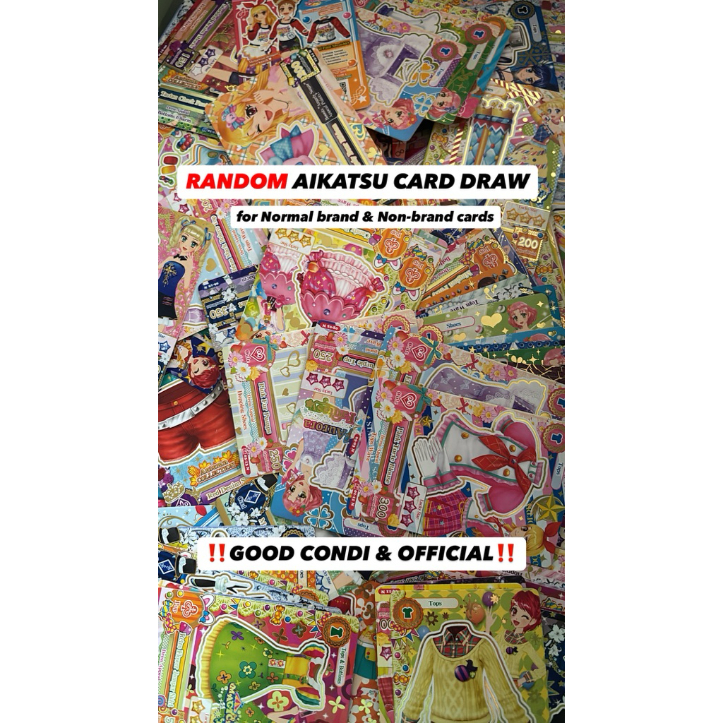 RANDOM Aikatsu Card Draw Gacha OFFICIAL Normal Brand Card & Non-brand Card GOOD CONDI