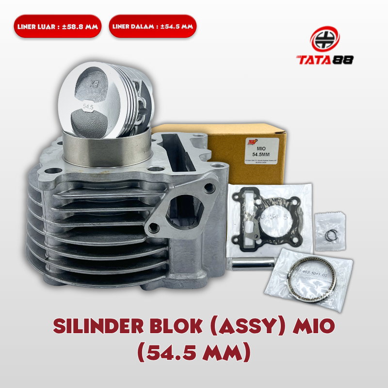 SILINDER BLOK ASSY MIO 54.5 MM - CYLINDER SILINDER BLOK SEHER BORING BORE UP MIO KARBU 54,5 54.5 MM