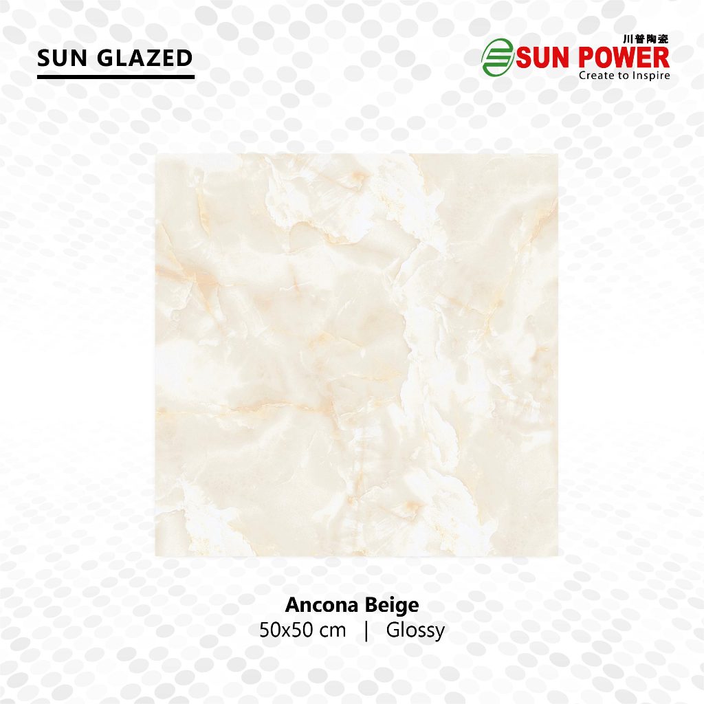 SUN POWER Ancona Series 50x50 Glossy – Keramik Tiles (Sun Glazed Tiles) Lantai & Dinding Sun Power C