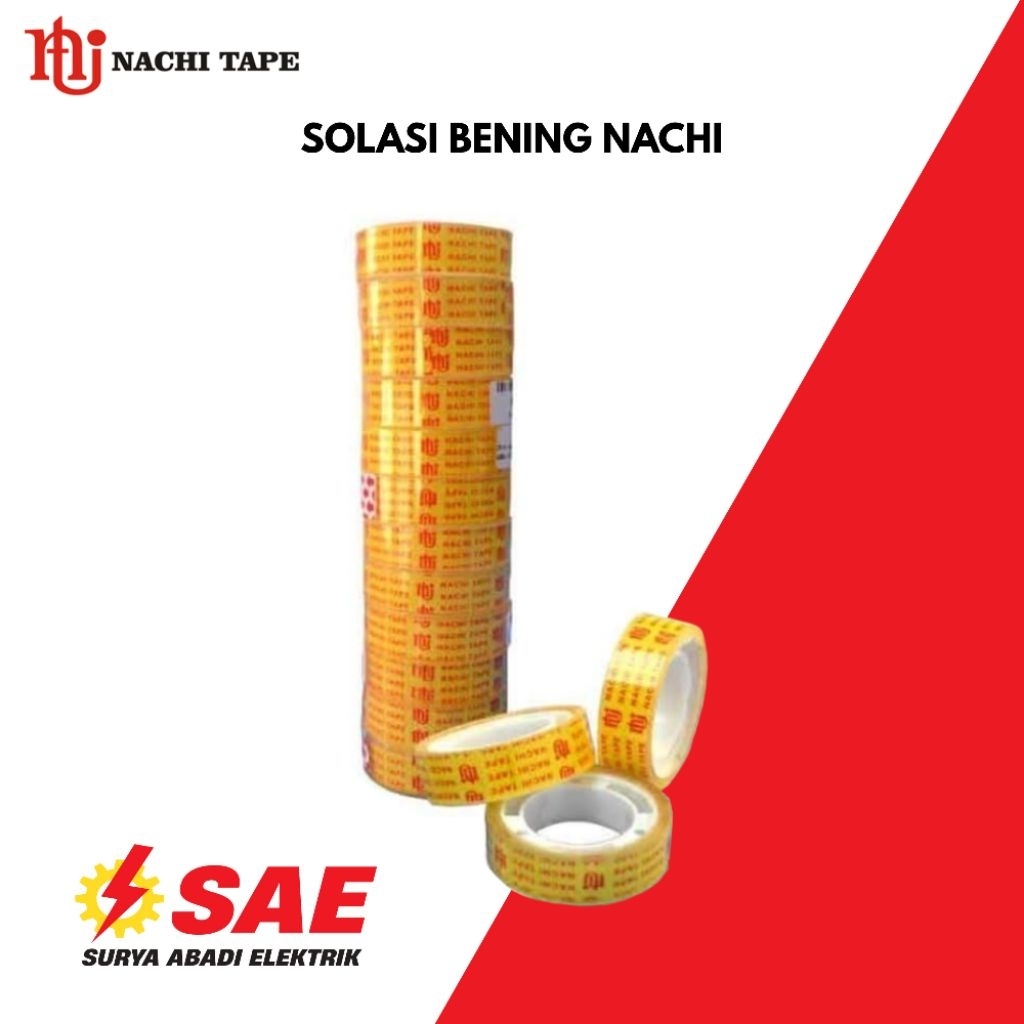Isolasi Selotip Tape Stationery NACHI 12mm Solasi Bening Kecil