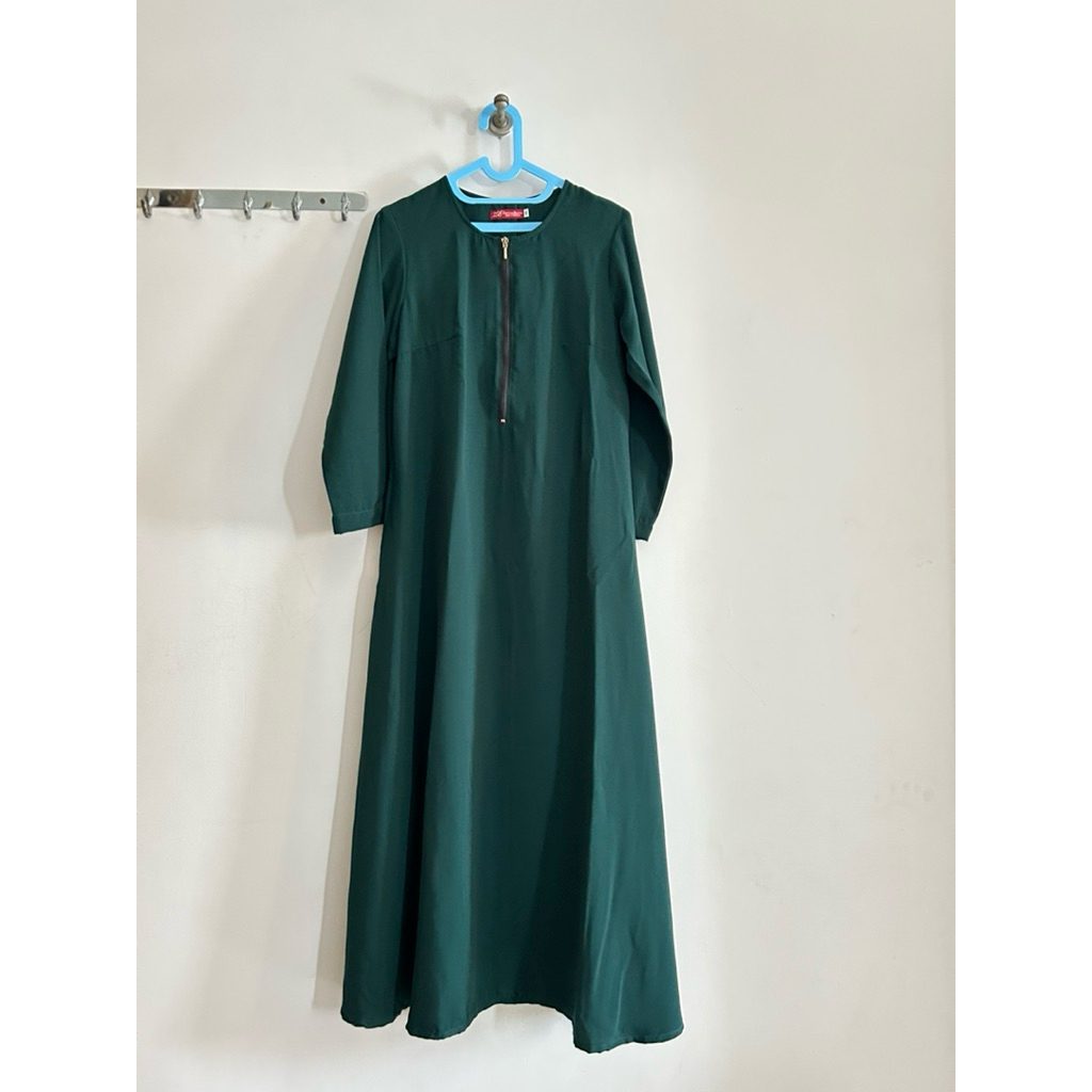 Gamis Polos Hijau Botol
