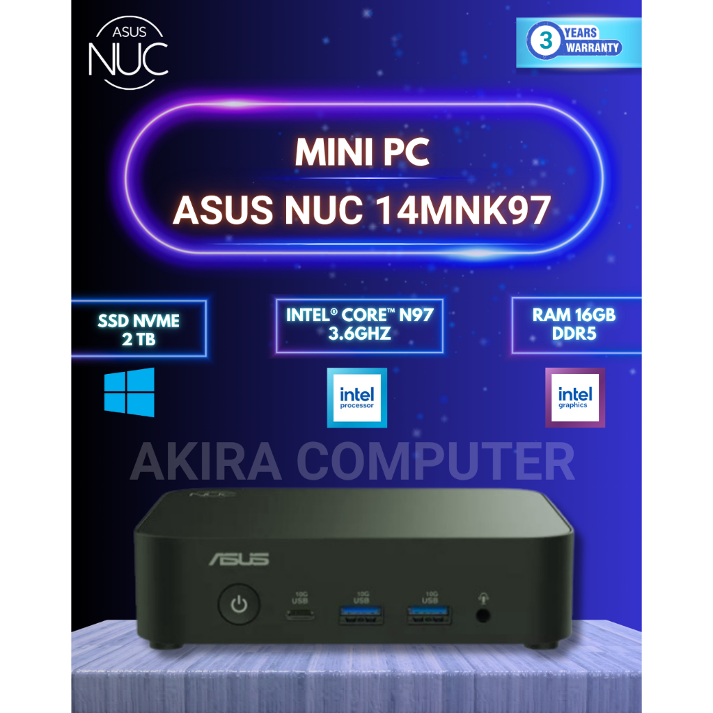 MINI PC INTEL NUC PRO / ASUS NUC PRO INTEL CELERON N97 FULLSET WIN11 +RAM +SSD |ASUS NUC14MNK97