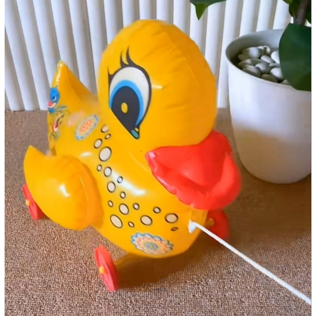 MAINAN ANAK BENTUK BEBEK RODA TARIK mainan balon balita