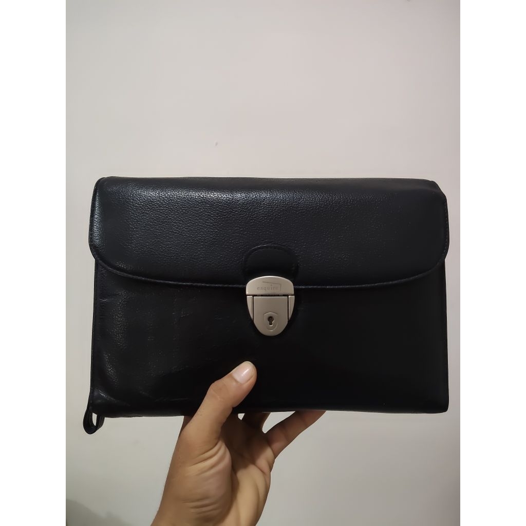 Handbag pria Esquire kulit asli