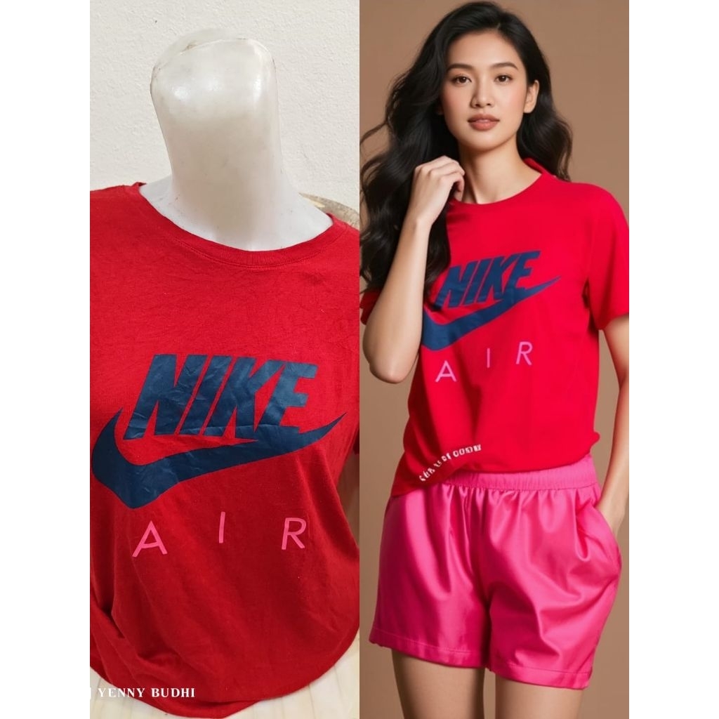 Preloved Kaos Wanita Brand NIKE Motif Premium Kualitas Import  SIze M