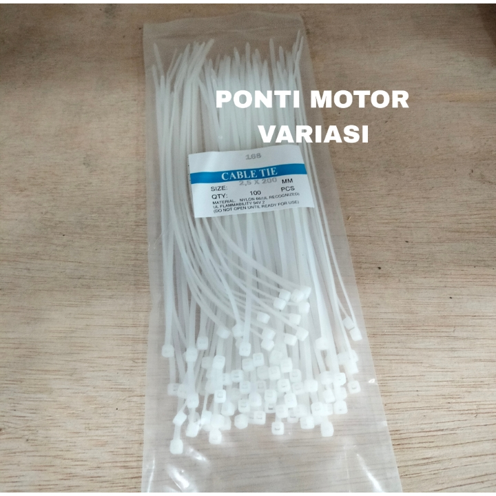 kabel ties tebal putih 20cm 1 pack isi 100pcs kabel ties serbaguna kabel ties 20cm putih