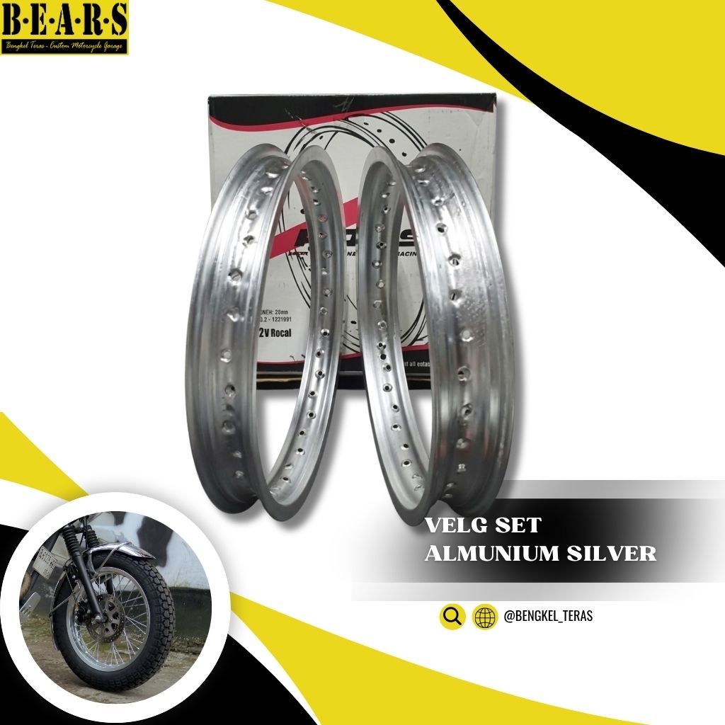 Velg Rossi Silver Ring 17 Velg Almunium Motor Custom