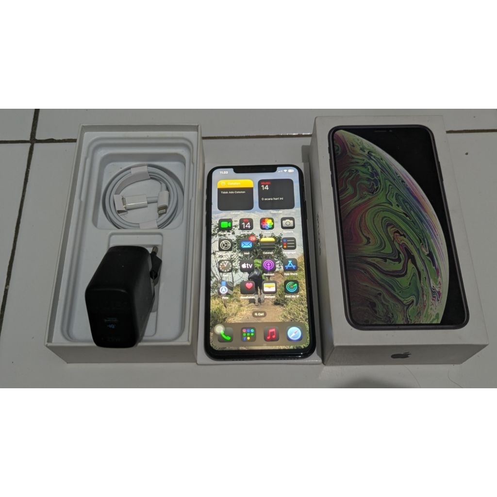 Iphone XS MAX 256GB second Ori Fullset Beacukai 2sim(SIM-card+Esim)