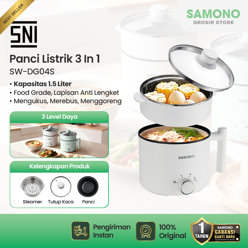 Panci Listrik Multifungsi Anti Lengket panci listrik panci kukus panci listrik multifungsi 3 in 1