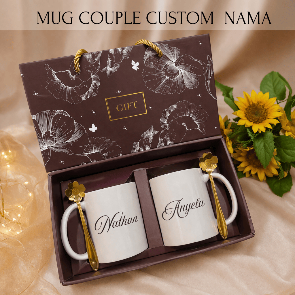 Hampers Mug Couple Custom Nama / Hampers Mug Kado Pernikahan