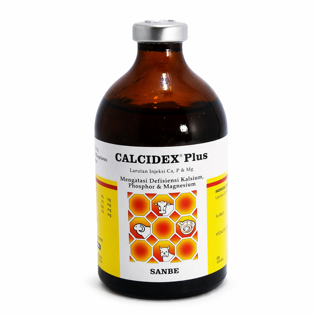 Calcidex Plus 100ml SANBE - Untuk mengatasi defisiensi kalsium, phosporn dan magnesium Hewan