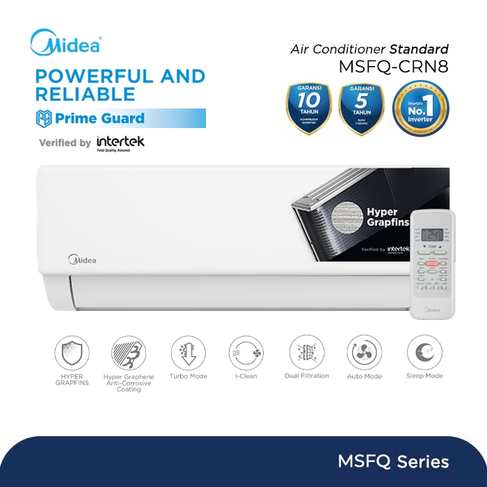AC MIDEA MSFQ-07CRN2 HYPER GRAPFINS 3/4PK + PASANG DEPOK 07CRN2