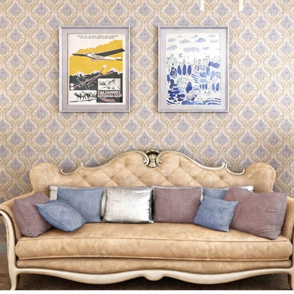 Wallpaper Dinding / Wallpaper Sticker BATIK BUNGA BIRU