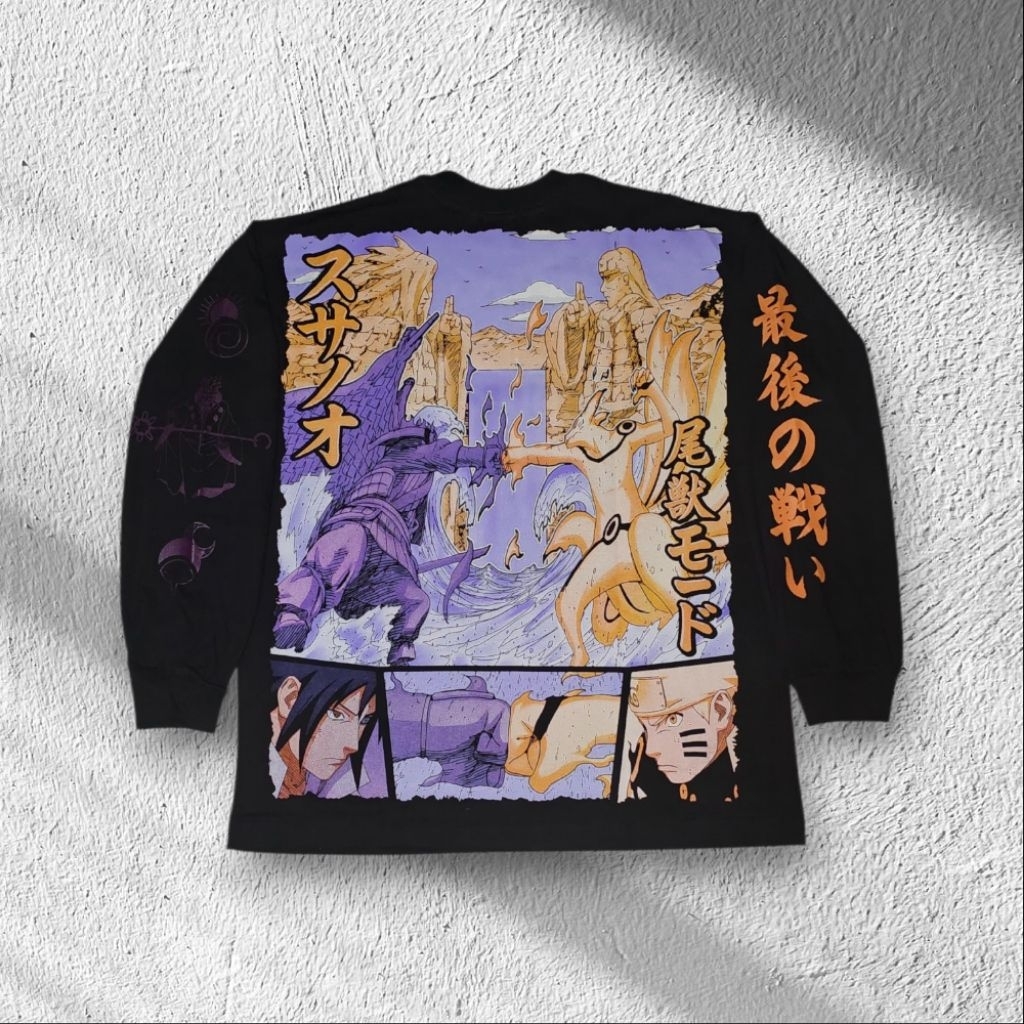 Kaos Bootleg Anime Naruto Shippuden - Sasuke Vs Naruto