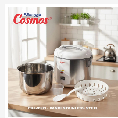 Cosmos Rice Cooker Stainless Steel CRJ-9303