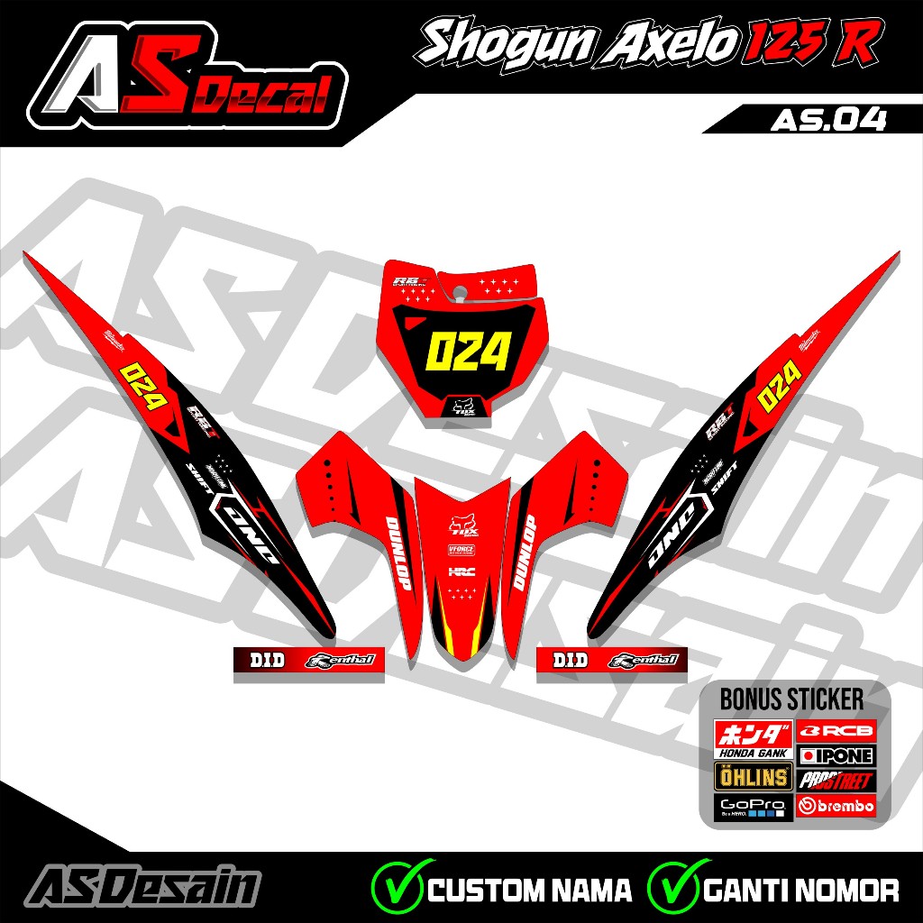 Stiker Striping Rbt Decal Motor Suzuki Shogun Axelo 125 R Variasi Rbt Bebek Modifikasi AS.04