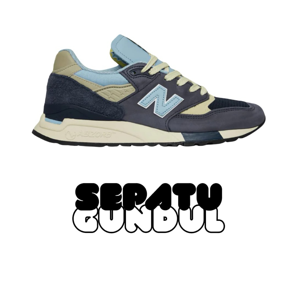 Sepatu Sneakers Pria NB 998 Chrome Blue Made in USA U998CB