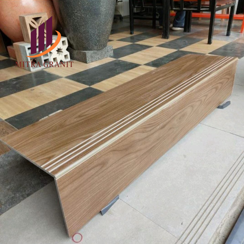 GRANIT TANGGA 30x90 20x90 CUSTOM UKURAN MOTIF KAYU STEPNOSING UKURAN 30X60 20X60