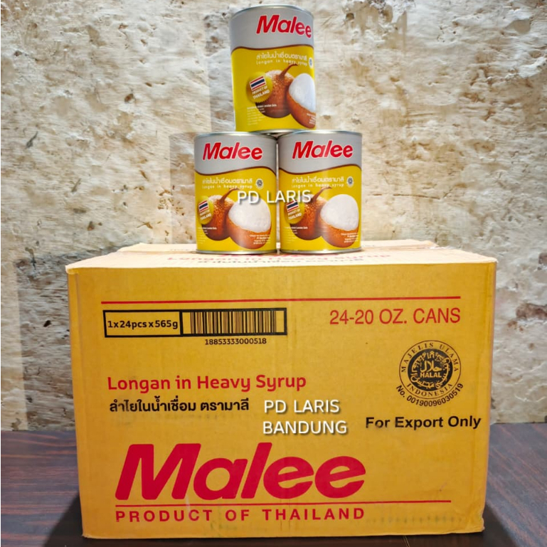 [1 Dus isi 24 kaleng] Malee Longan 565gr / Longan Kaleng / Longan Thailand / HALAL
