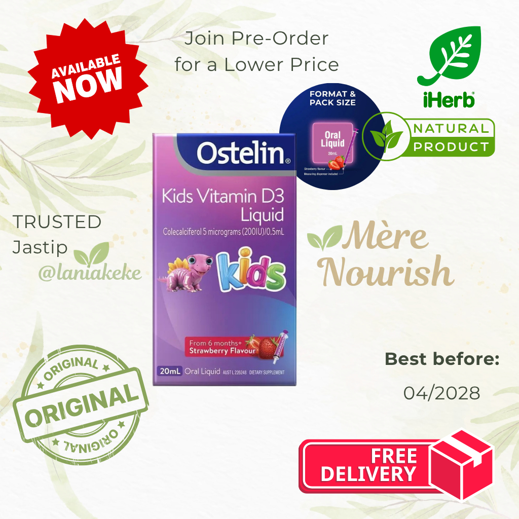 OSTELIN Kids Vitamin D3 Liquid 20ml - Vitamin D3 Anak HALAL AUSTRALIA