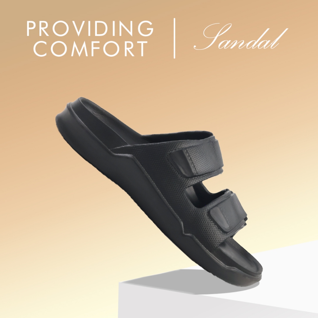 Sandal Selop Pria Casual 392 Karet EVA Polos Anti Slip Empuk Nyaman Sandal Harian Pria Terbaru