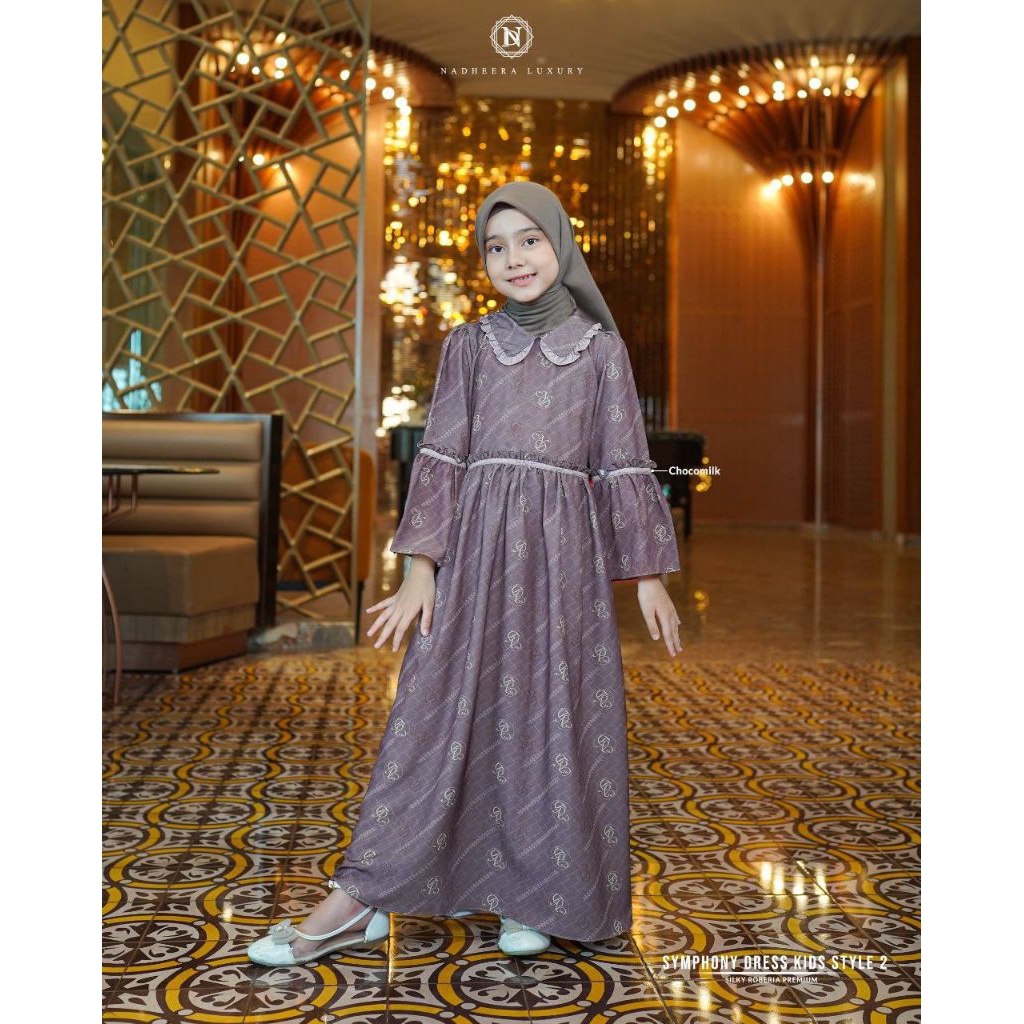 SYMPHONY DRESS KIDS STYLE 2 ORIGINAL BY NADHEERA LUXURY• GAMIS ANAK PREMIUM • BISA COD