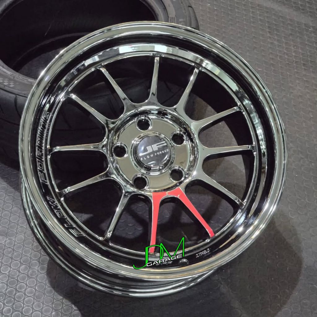 velg BUZZ JF BLACK CHROME r17 lebar 8 pcd 5x114,3 et 40 velg mobil ring 17 pnp mobil r17 reborn vent