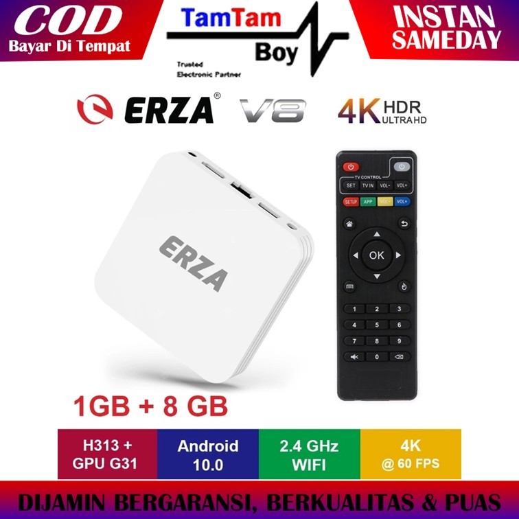 Android Box Erza V8 1GB RAM 8GB ROM Smart TV Digital 4K Ultra HD Wireless Quad Core Media Player