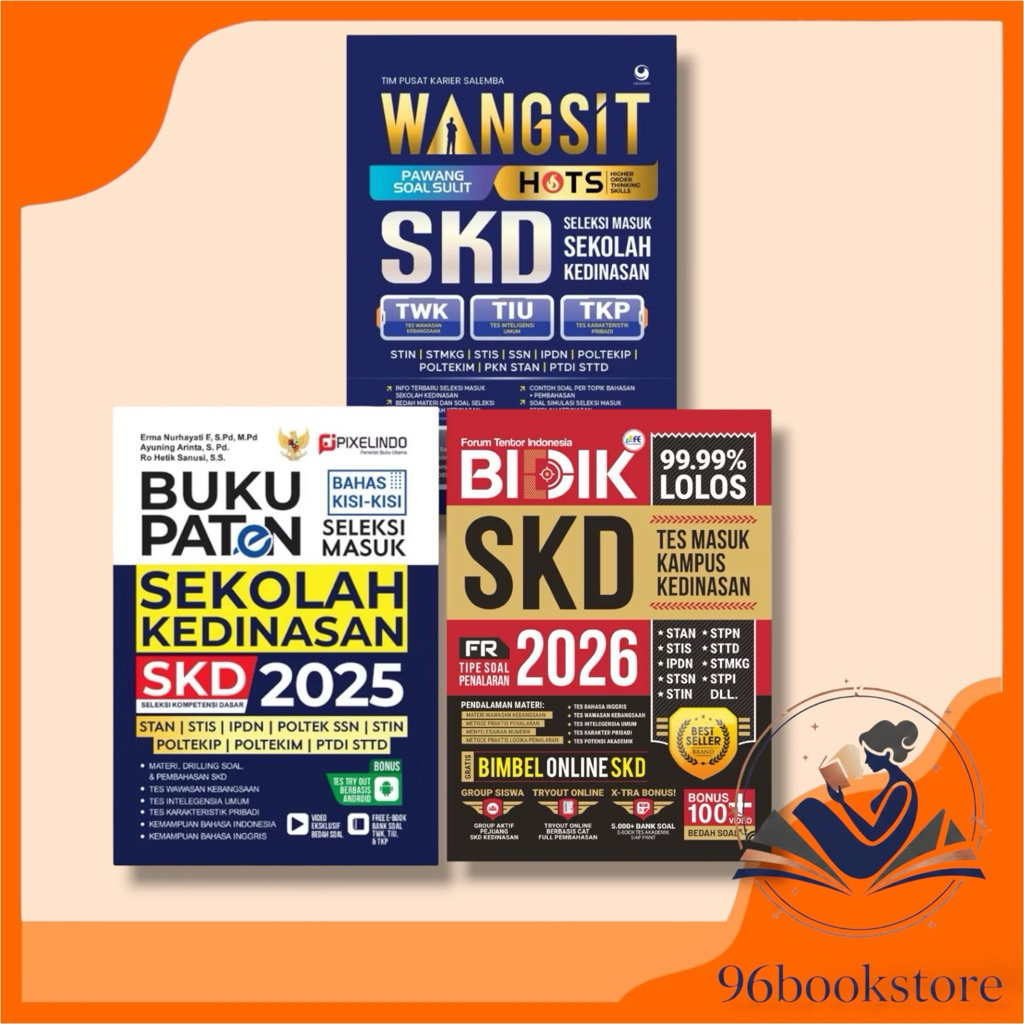 BUKU WANGSIT SKD KEDINASAN ~ BUKU PATEN SKD SEKOLAH KEDINASAN 2025 ~ BUKU BIDIK SKD KEDINASAN 2026