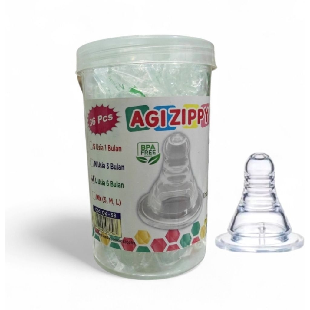 (36Pcs) Dot Bayi Botol Susu Agi Zippy