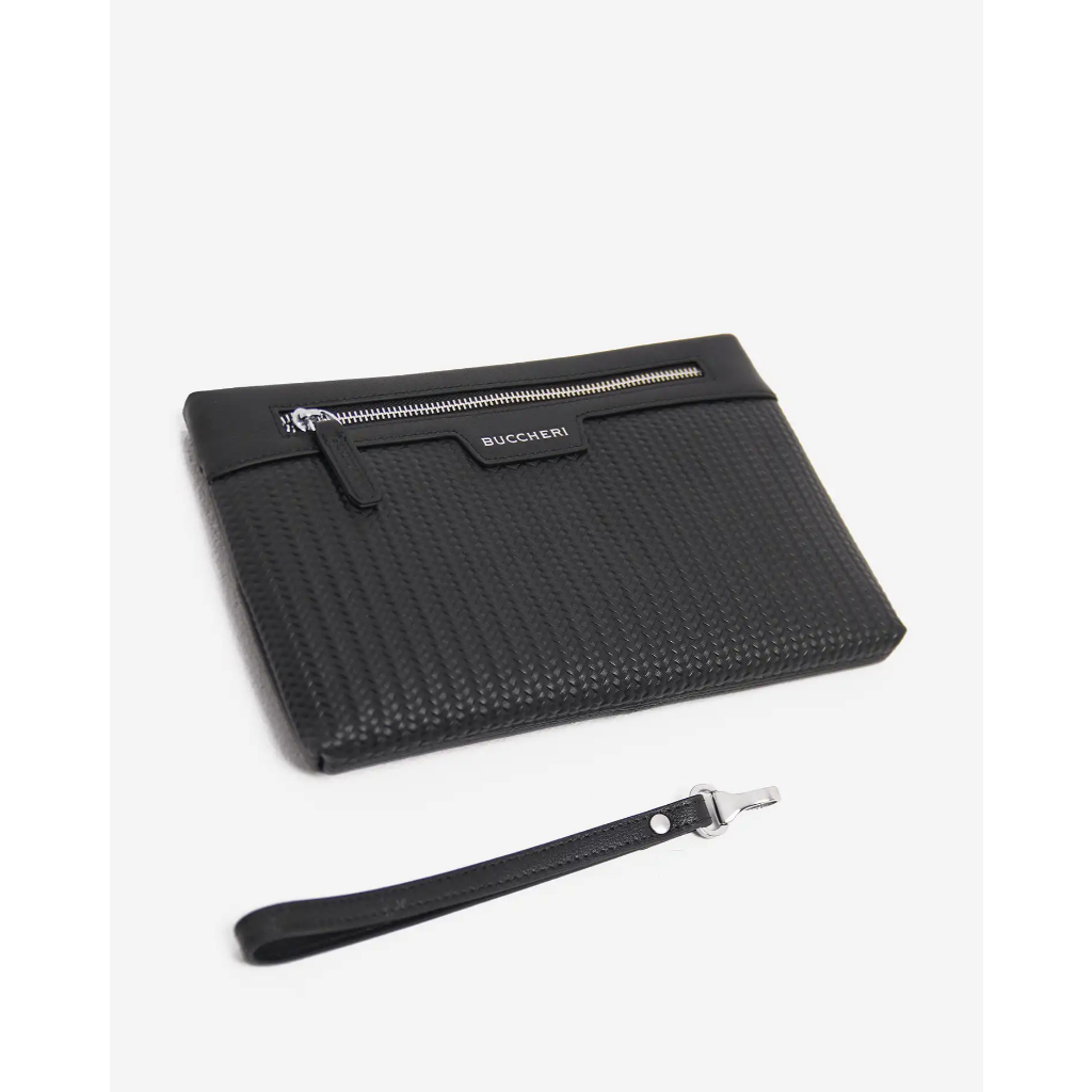 BUCCHERI Tas Clutch George Pria Hitam - CW1011
