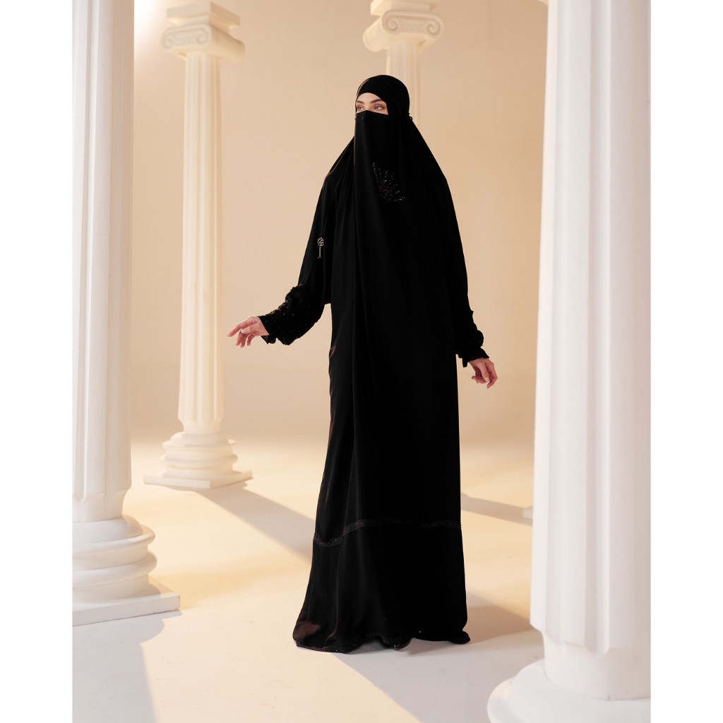 Dear Black - Rahil Abaya Jetblack - Abaya Hitam - Overhead