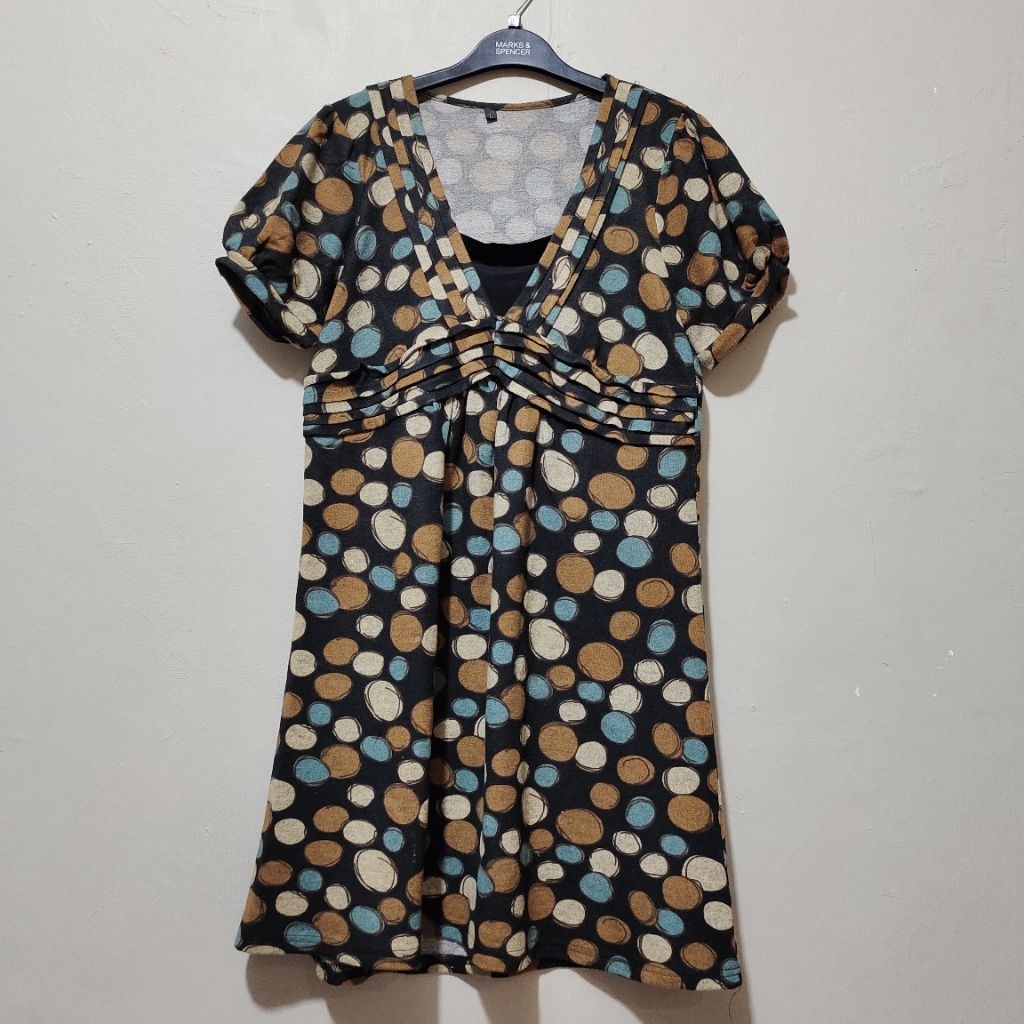 Polkadot dress polkadot dress polka dress multicolor polkadot mididress polkadot gown polkadot gaun 