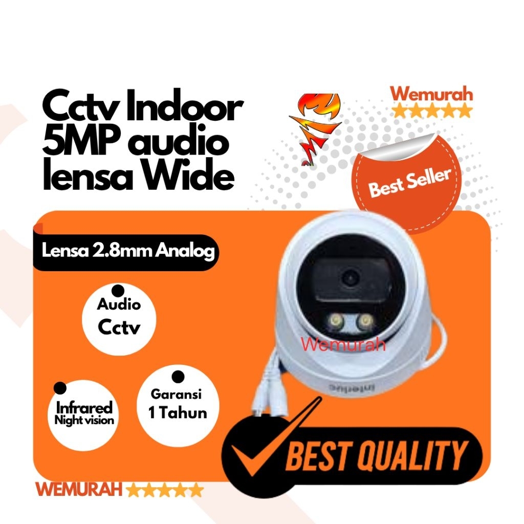 Cctv Analog Indoor Interluc 5Mp-Cctv 5MP Audio-Cctv 5MP Lensa Wide