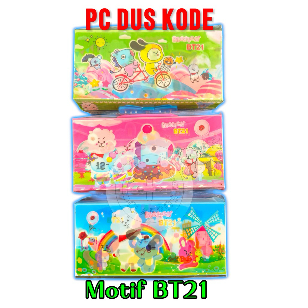 Kotak pensil Dus susun motif  BT21 / Pencil case code / gambar BT21 / kotak pensil kode / bahan dus 