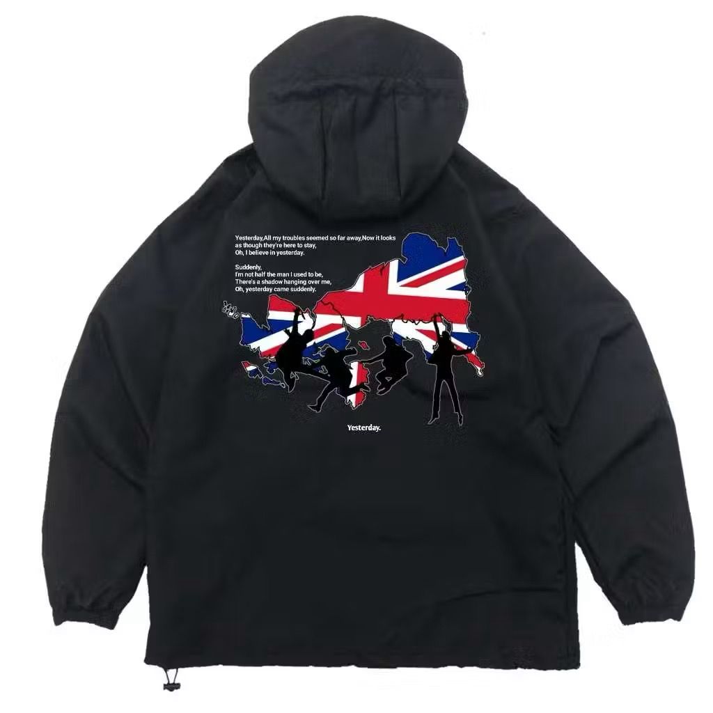 Sunflowerclub Jaket Gropcore Sablon The Beatles Yesterday Gropcore Jaket Pria Wanita