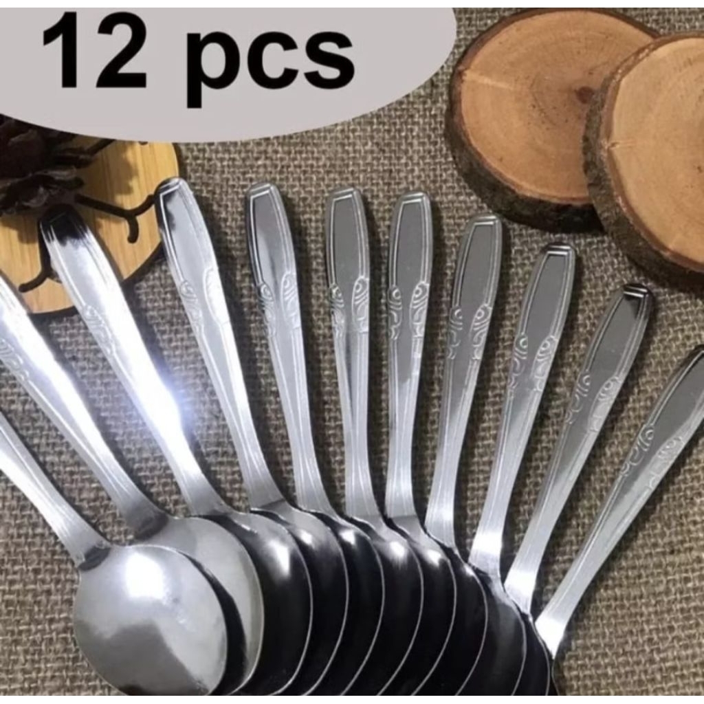 12 Sendok kopi Stainless Tahan Lama, Tebal & Kuat